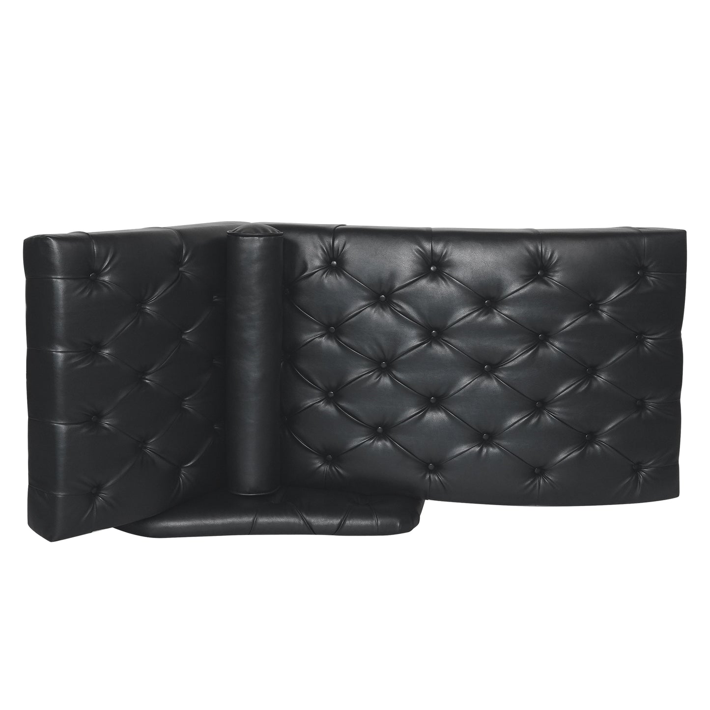Chaise Lounge Arm Chair Indoor with Pillow & Solid Wood Legs - Black - detail view 4