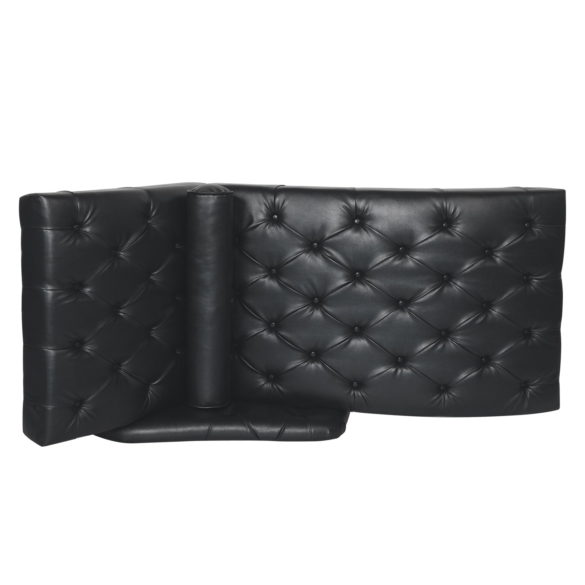 Chaise Lounge Arm Chair Indoor with Pillow & Solid Wood Legs - Black - detail view 4