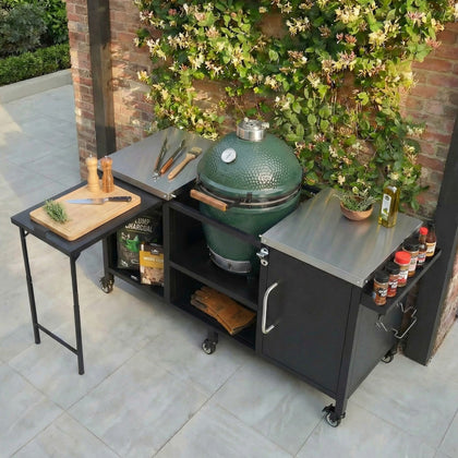 K&k 72.4' Large Grill Table for Large Big Green Egg - Black - primary color shot