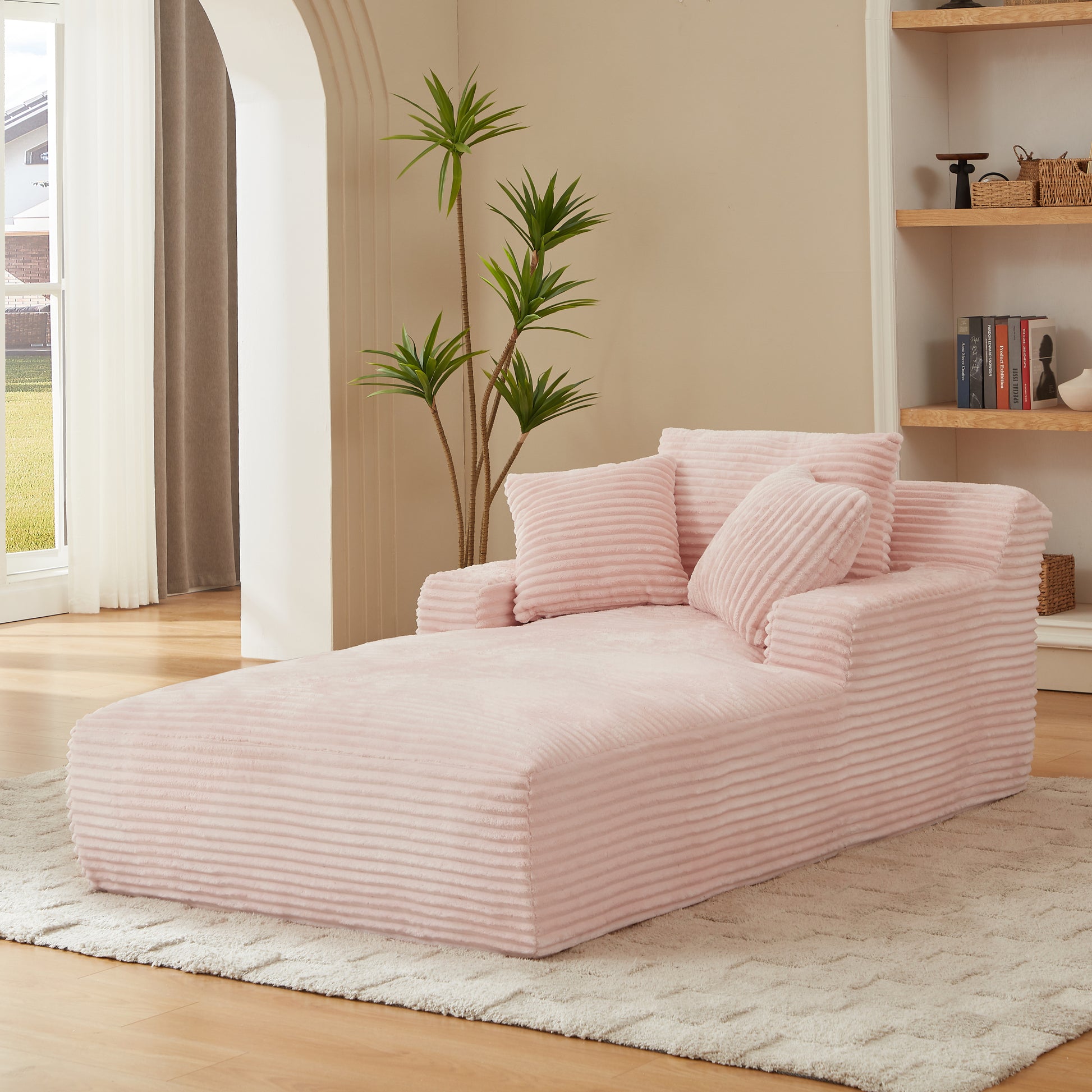 Oversized Chaise Lounge Chair Indoor - Pink - detail view 5