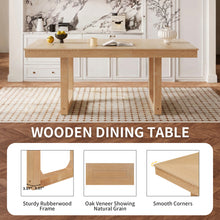 60'-78' Extendable Dining Table, Farmhouse Wooden Kitchen Table with Removable Leaf, Large Expanding Table for 4-8, Natural - detail view 5