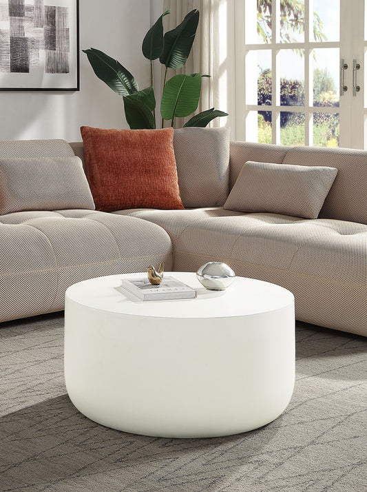 Dustan Modern Minimalist Natural White Finish Coffee Table