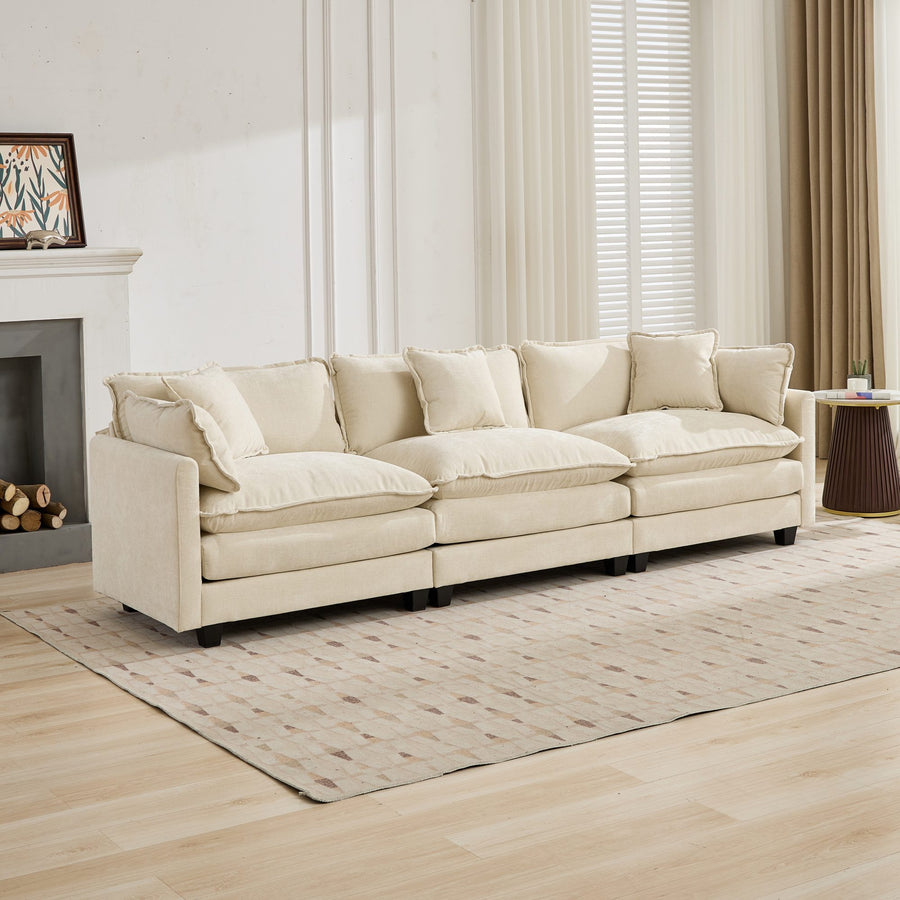Beige Chenille Sofa