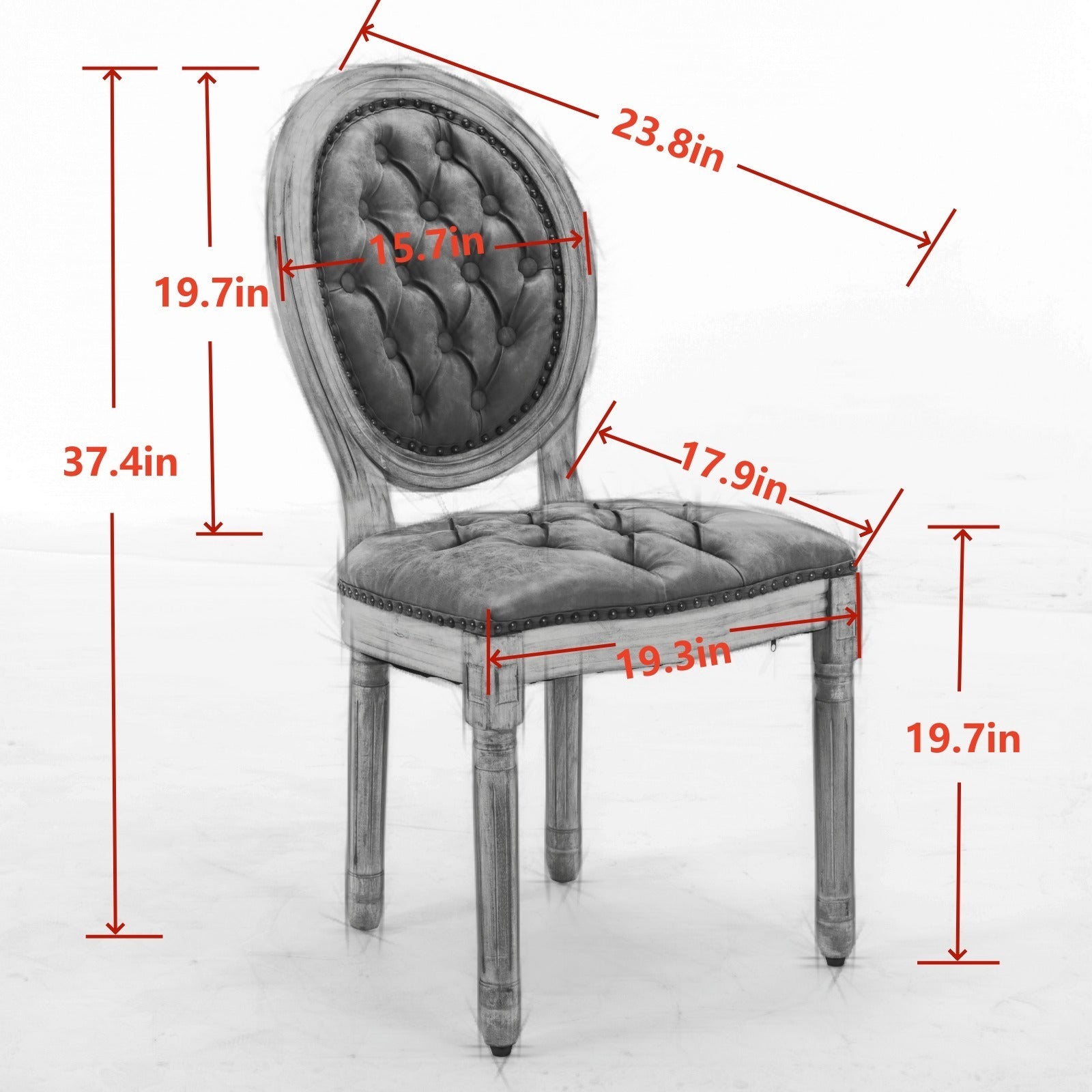 Eliza II French Country Style Side Chairs in Velvet & Solid Wood Set of 2 Beige