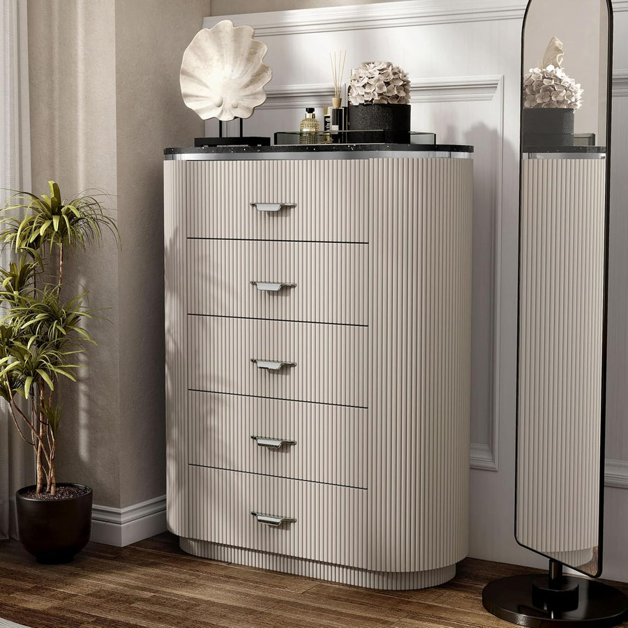 Aldgate Art Deco Style Light Gray Chest