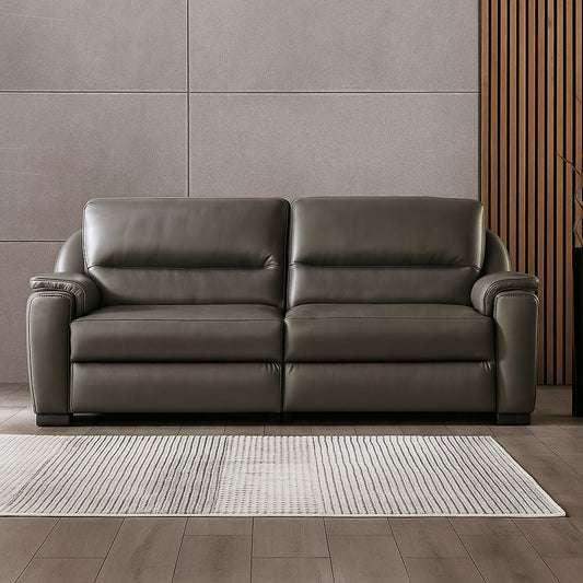 Altamura Italian Leather Power Sofa - Gray