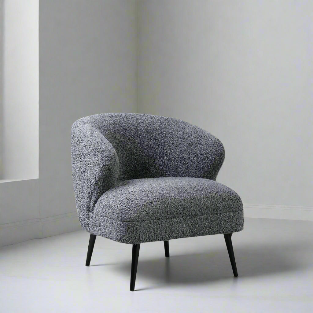 Arlo Dark Gray Bouclé Accent Chair