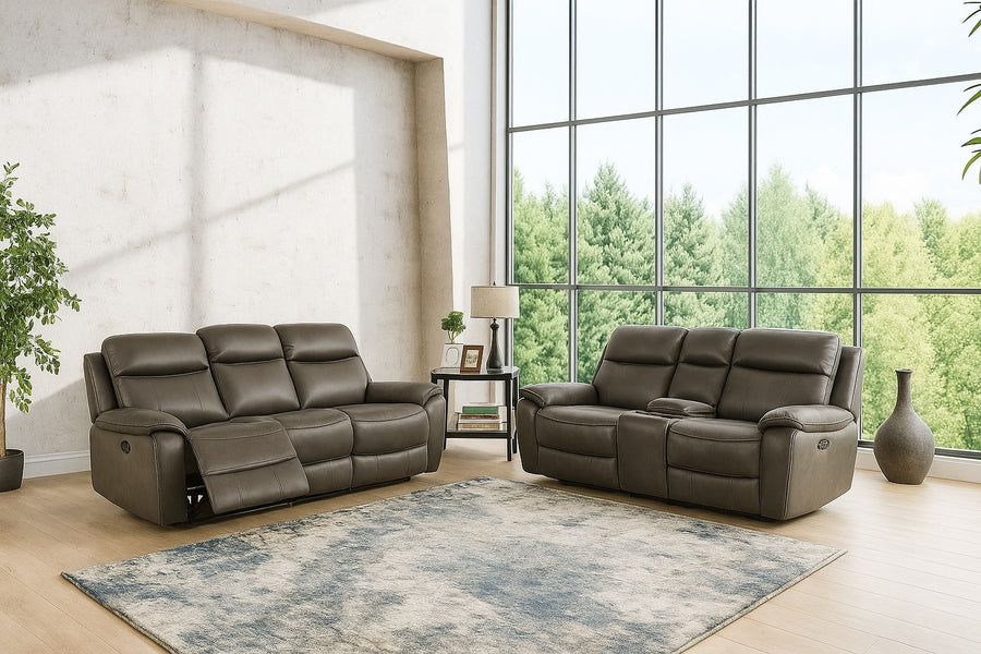 Artemia Transitional Zero Gravity Power Living Room Set - Gray