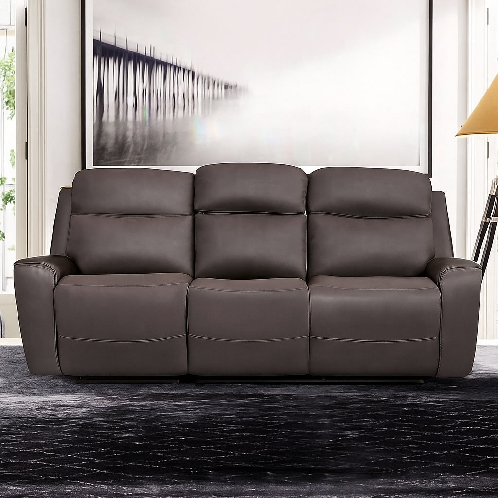 Artemia Transitional Power Reclining Sofa – Gray Leatherette