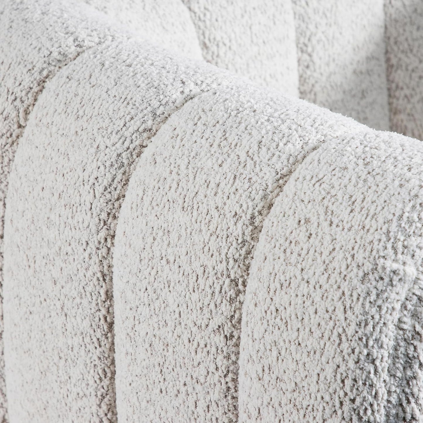 Aversa Contemporary Channel Tufted Sofa & Loveseat Set - Off-White Boucle