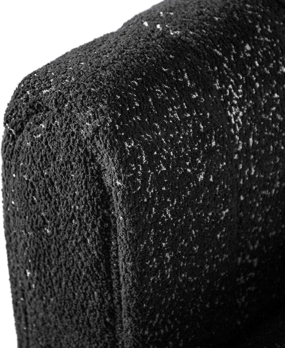 Aversa Contemporary Channel Tufted Sofa - Black Boucle