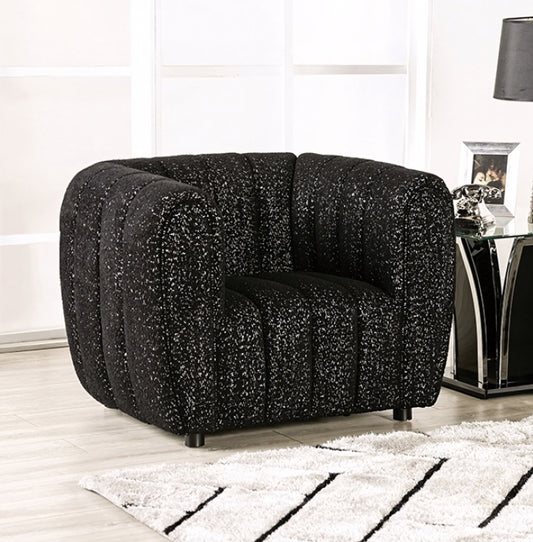 FOA Aversa Contemporary Fabric Blend Accent Chair - Black