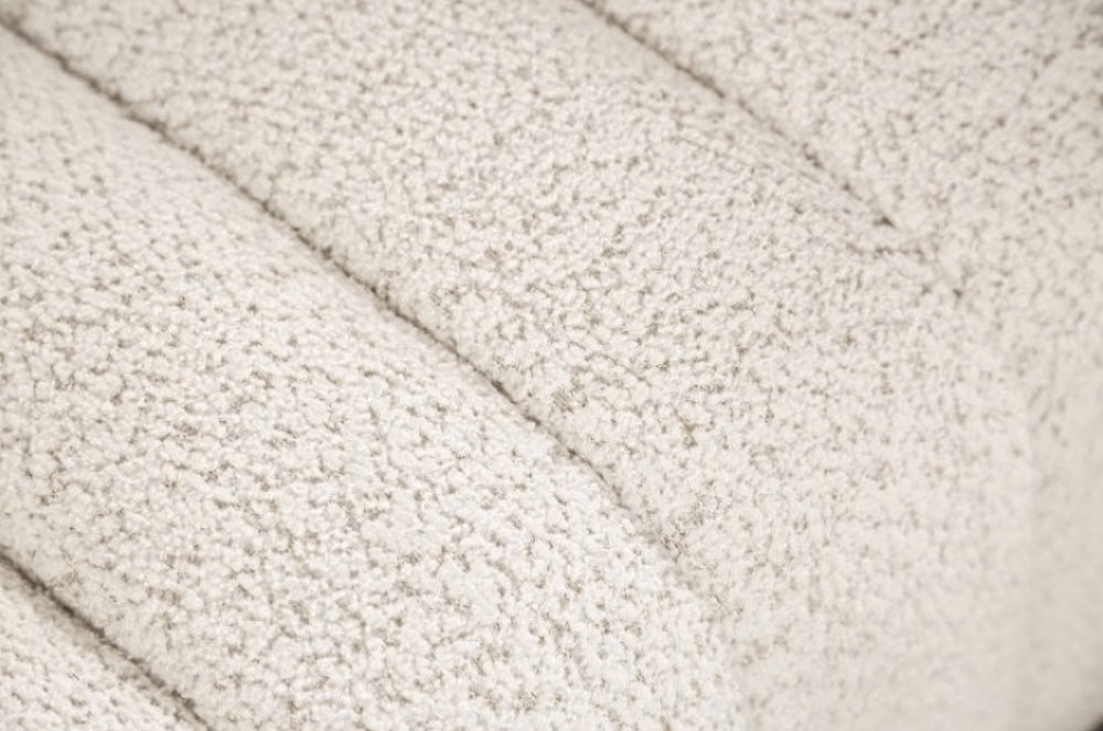 Aversa Contemporary Channel Tufted Sofa - Off-White Boucle