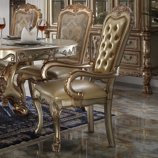 Side Chairs – Beige+Gold (Set of 2)