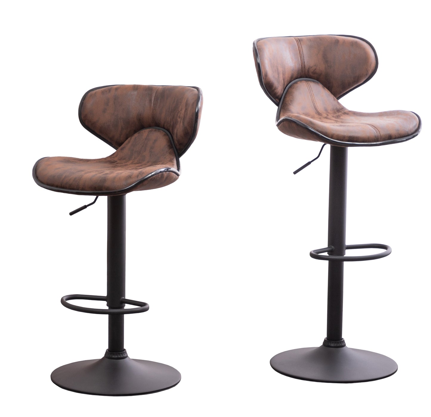 Masaccio Weathered Airlift Adjustable Bar Stools Set of 2 Brown