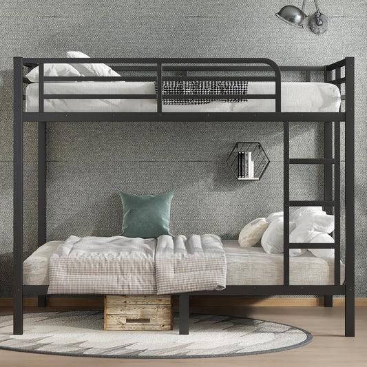 Metal Full over Full Bunk Bed for Teens and Adults - Black - detail view 2