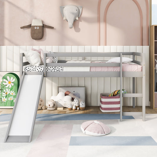 Loft Bed with Slide - Gray - detail view 2