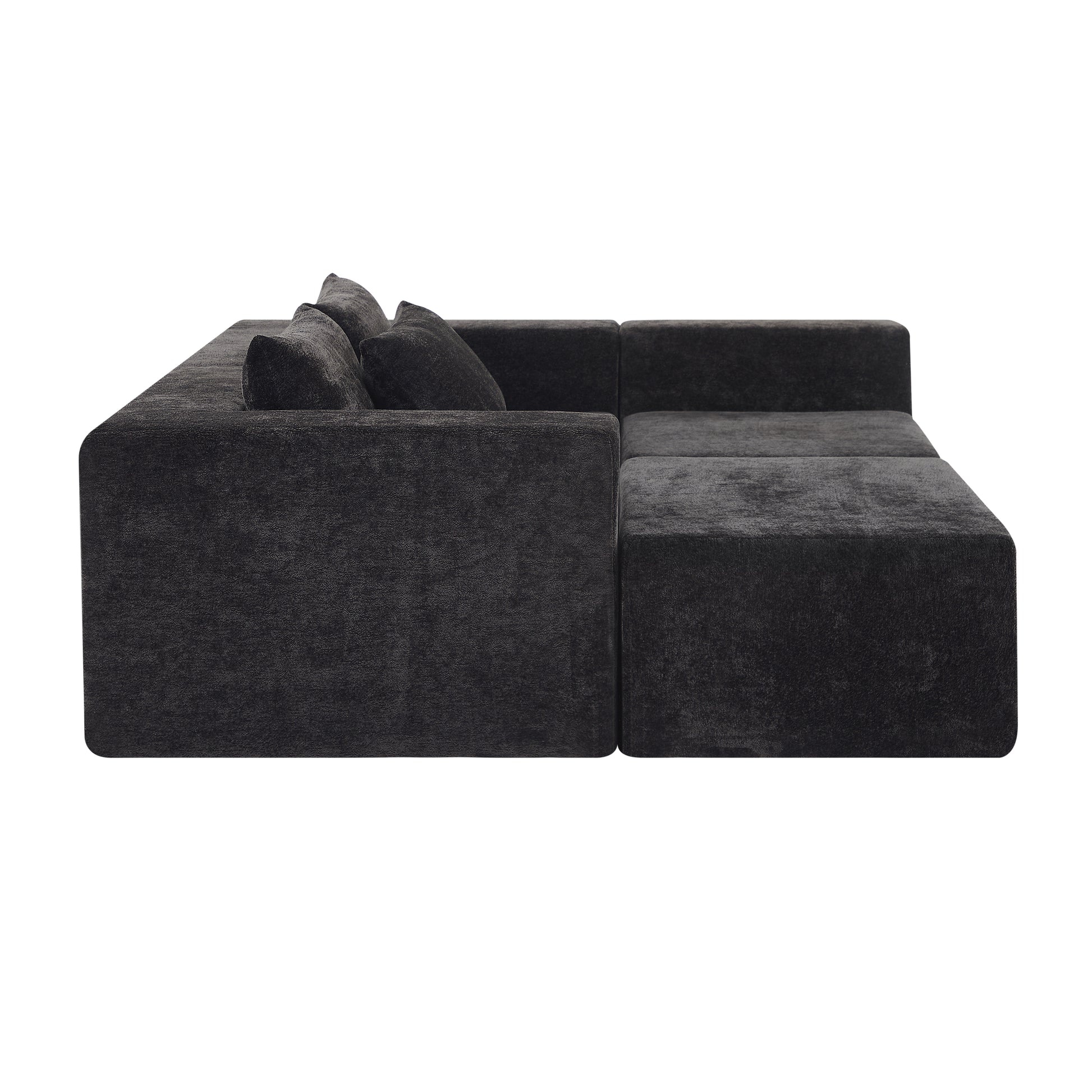 107' Compressed Sectional Sofas(Black) - detail view 8
