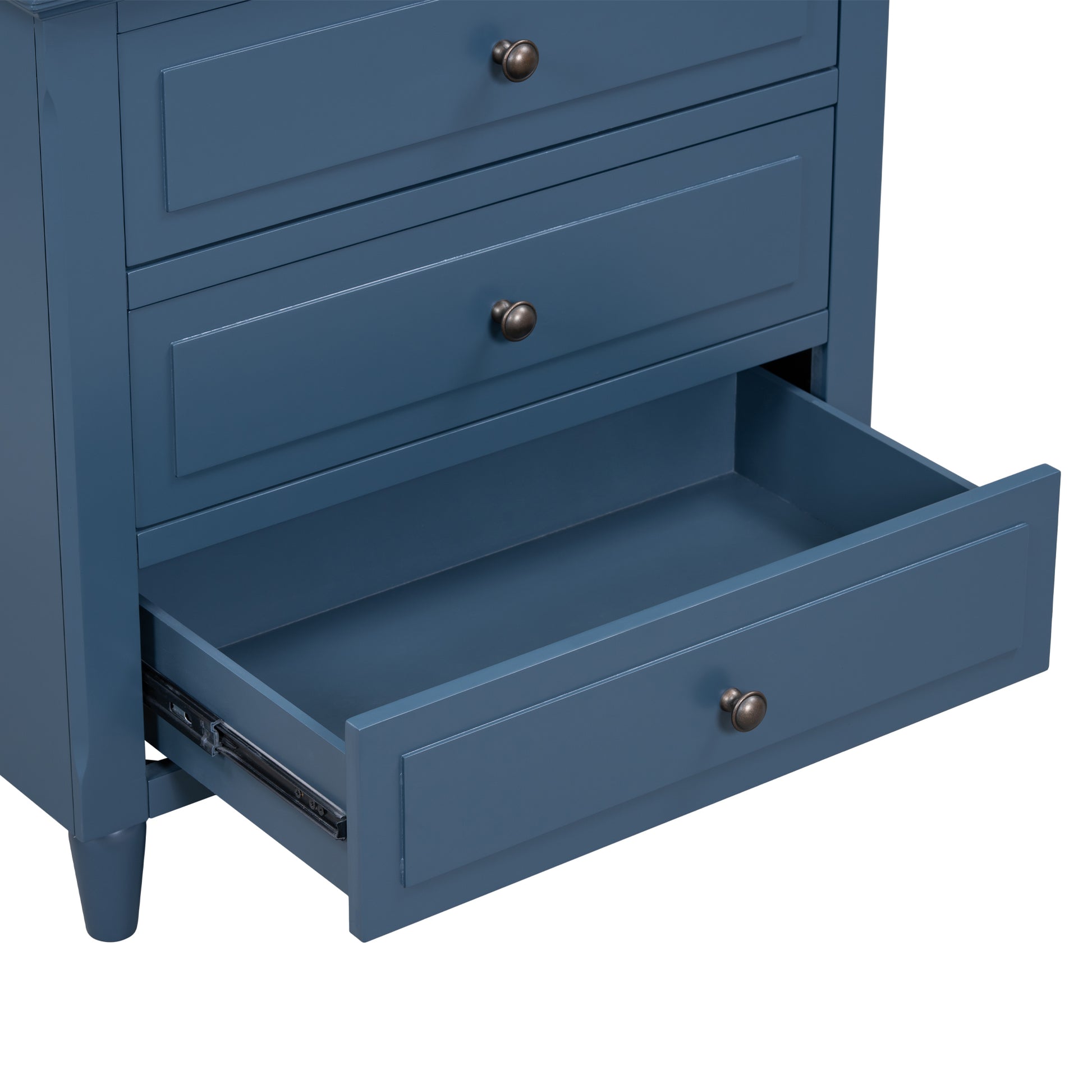 Blue Glider Nesting Tables with Wood Legs - detail view 5