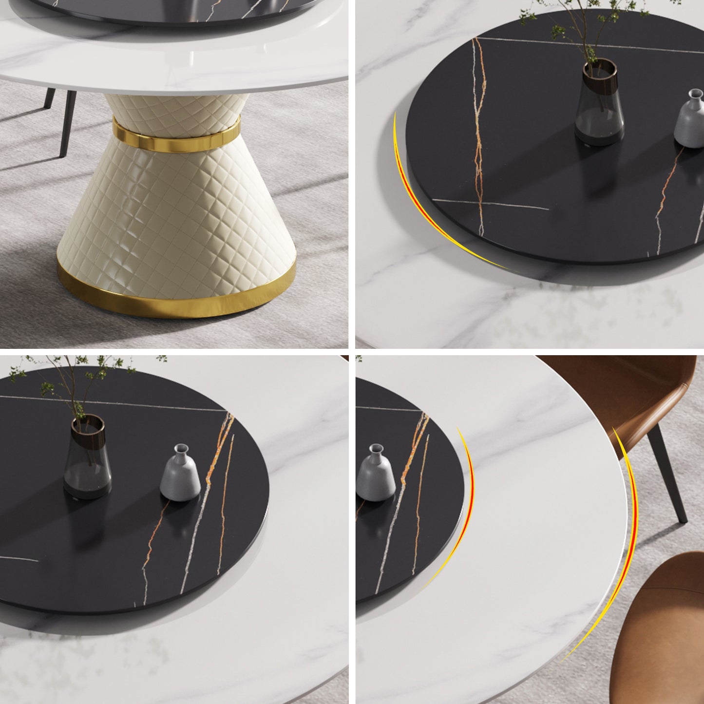 Eulalia 59" Round Artificial Stone Dining Table