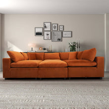 Hayward Modern Oversized Velvet Modular Sectional Sofa in Burnt Orange - detail view 4