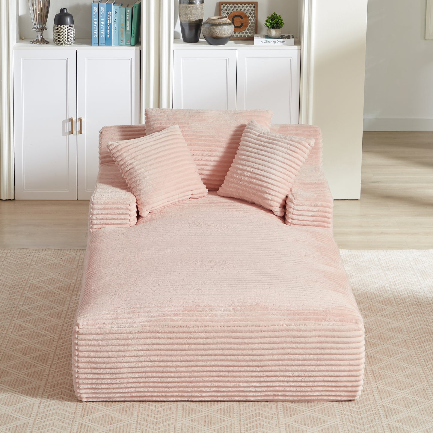Oversized Chaise Lounge Chair Indoor - Pink - detail view 3