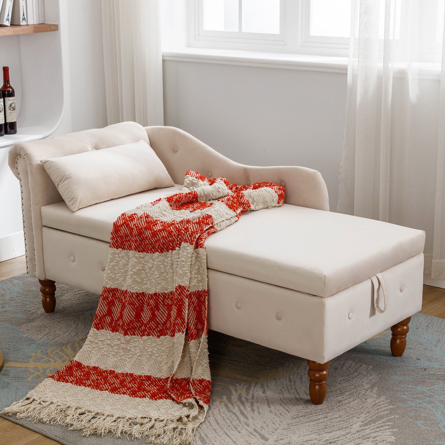 Beige Chaise Lounge Indoor - detail view 4