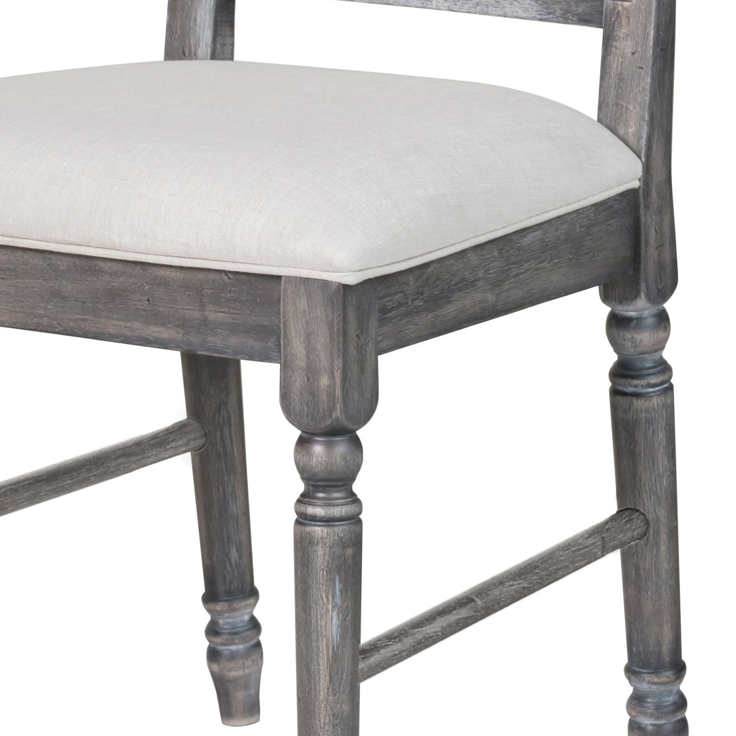 Cream and Weathered Grey Open Back Side Chairs Set of 2