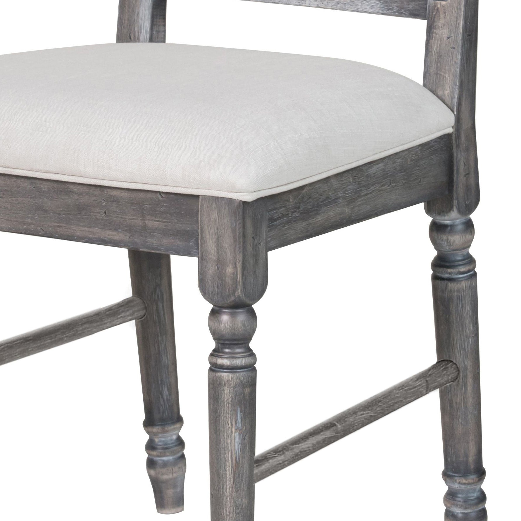 Cream and Weathered Grey Open Back Side Chairs Set of 2