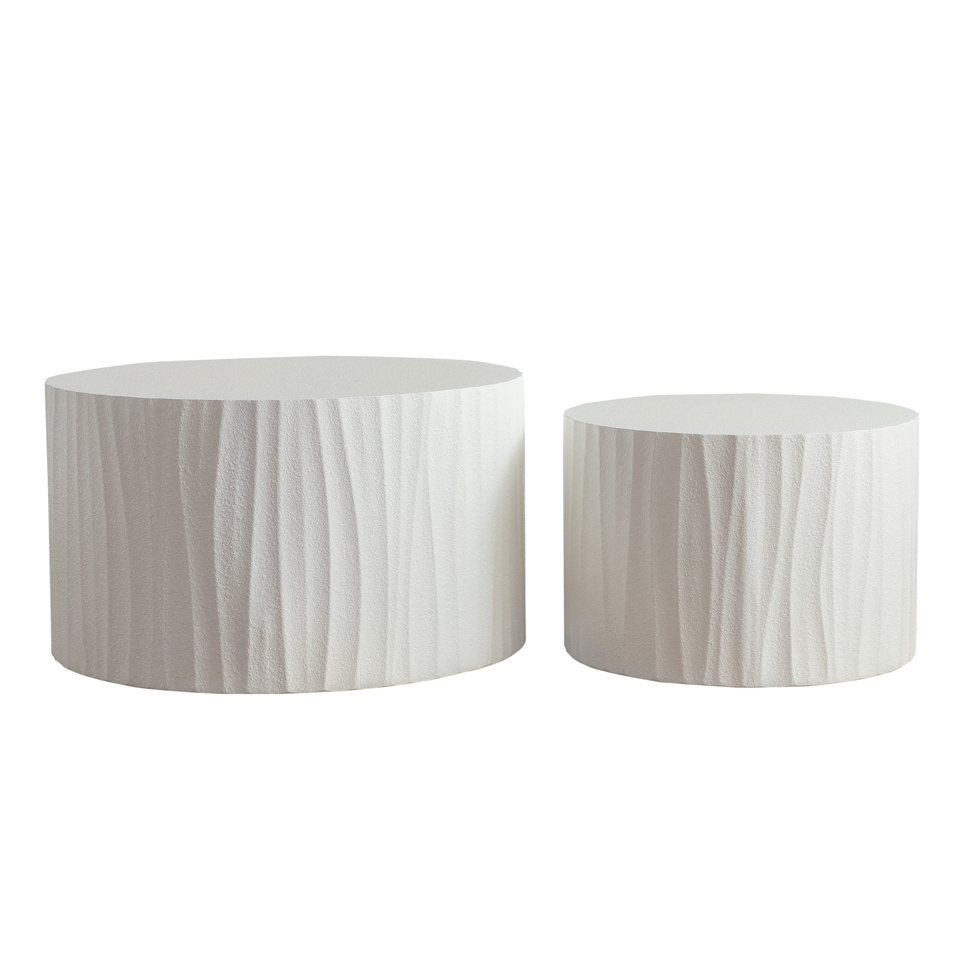 Cream & White Nesting Tables with Wood Legs - detail view 8