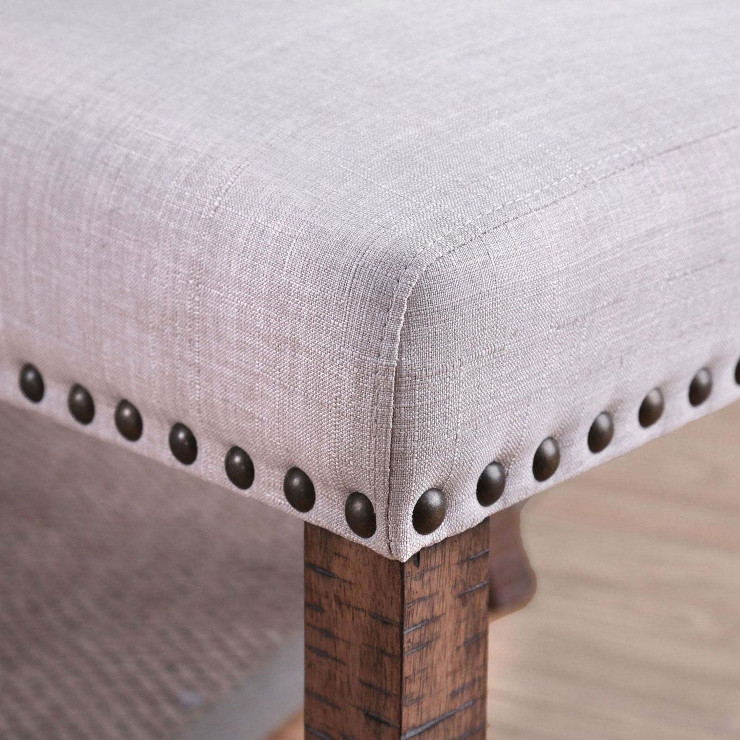 Diana Contemporary Tufted Side Chairs Set of 2 Ivory & Rustic Oak