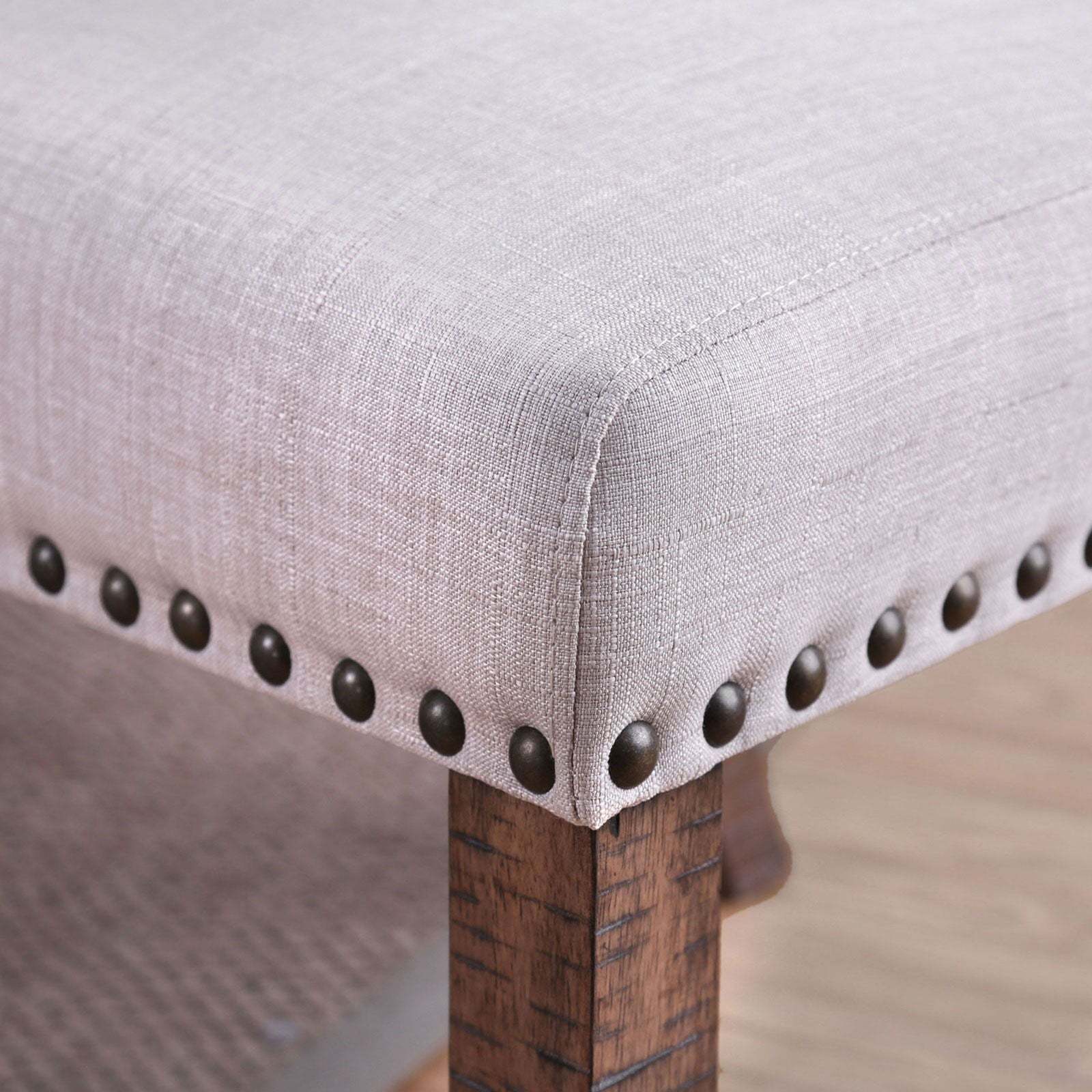 Diana Contemporary Tufted Side Chairs Set of 2 Ivory & Rustic Oak