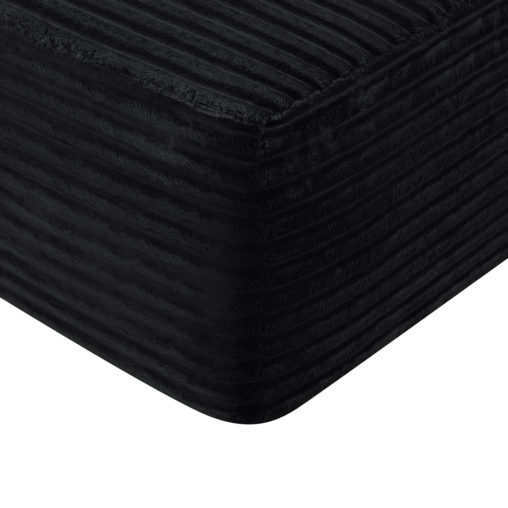 134" Cloud Sectional with U-Shape Chaise & Side Pockets & Cup Holder - Black - detail view 8