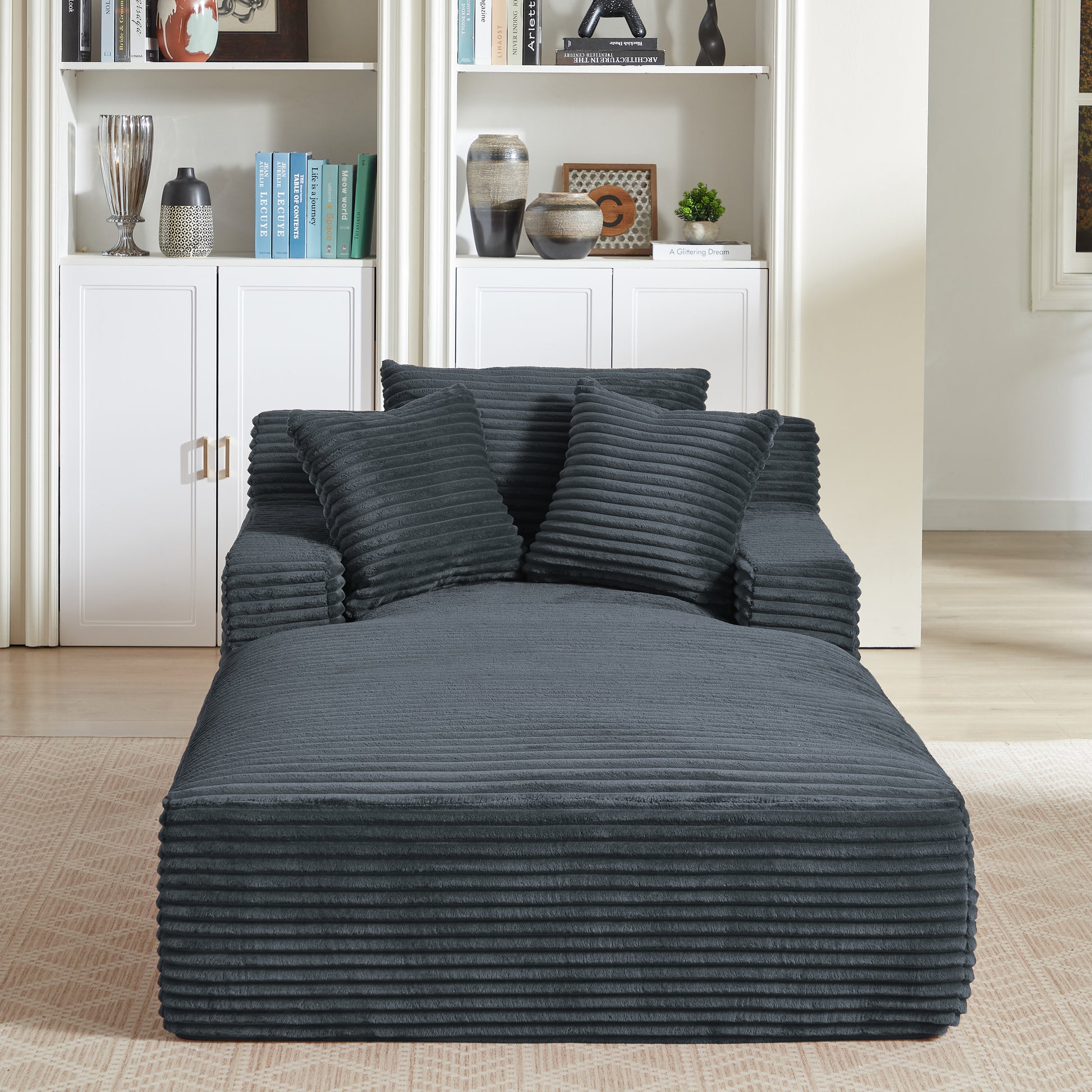 Oversized Chaise Lounge Chair Indoor - Grey - primary color shot