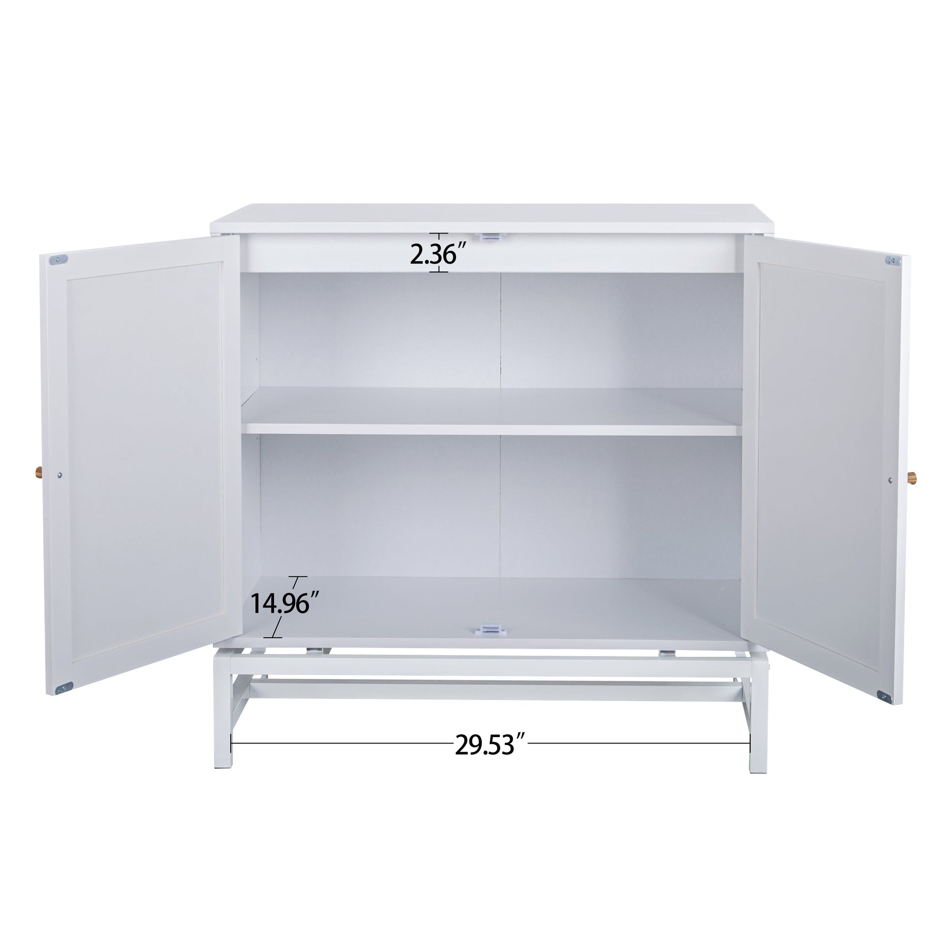 Milestone Natural Rattan 2-Door Cabinet in White Set of 2