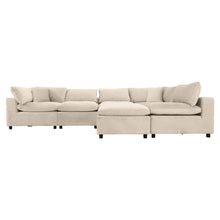 Hayward Ivory Velvet Modular Sectional Sofa with Foam Cushions and Removable Back, Elegant and Durable - primary color shot