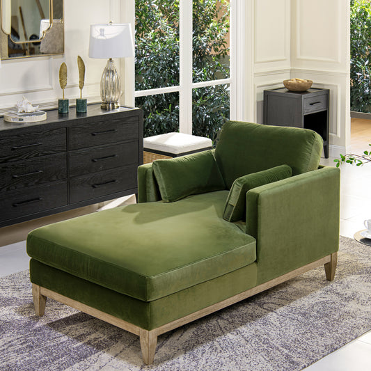 Knox 65' Modern Farmhouse Chaise Lounge Chair - Olive & Green - primary color shot
