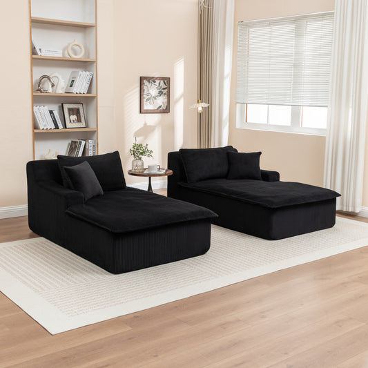 Black High-Density Foam Chaise Lounge