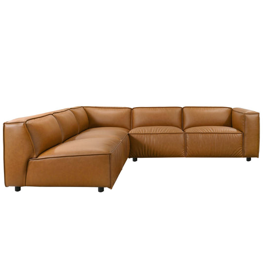 Findlay Mid Century Modern Vegan Leather Corner Sectional Sofa - detail view 2