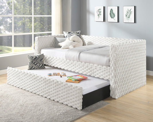 Jovie Modern White Channel Tufted Twin Daybed