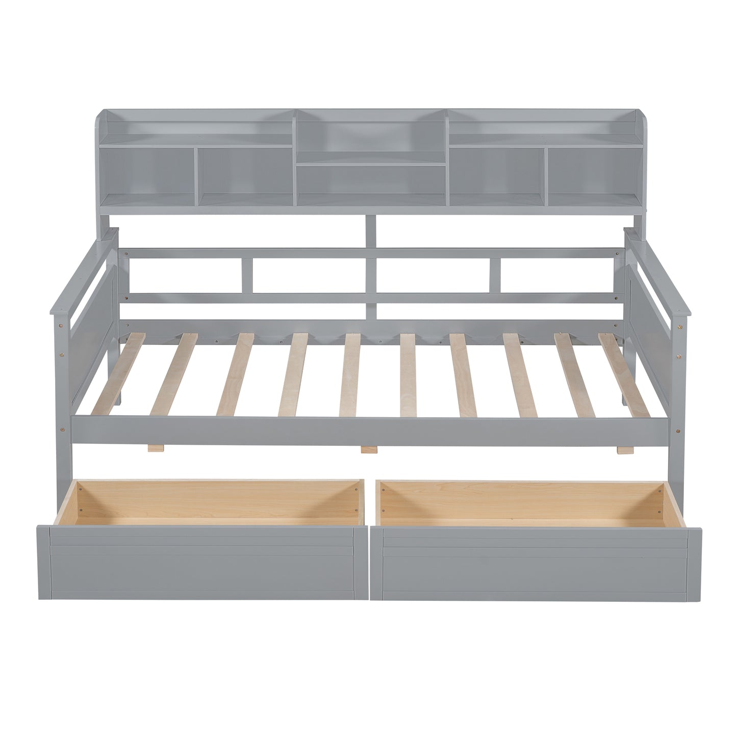 Grover Twin Bookcase Daybed with Trundle, Gray