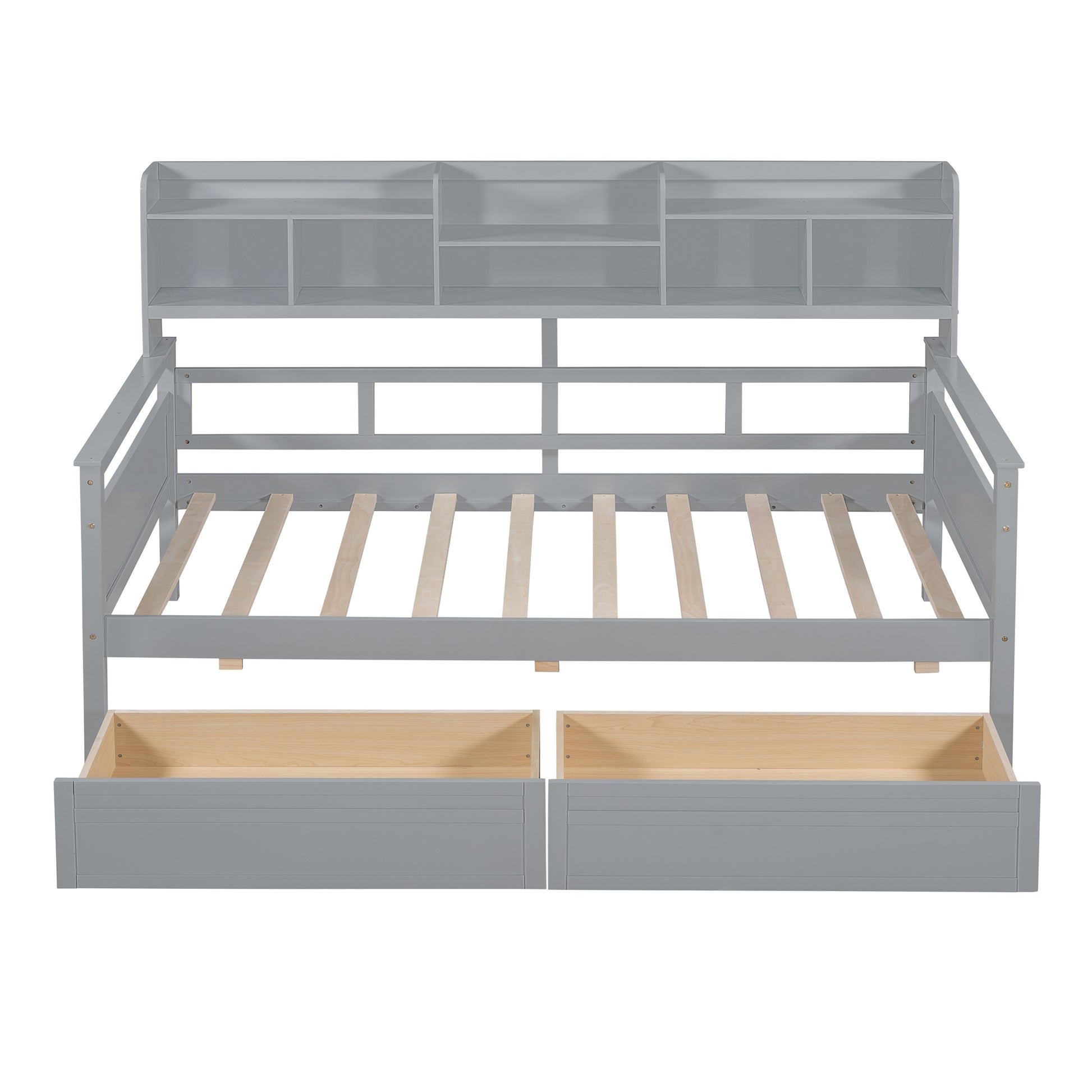 Grover Twin Bookcase Daybed with Trundle, Gray
