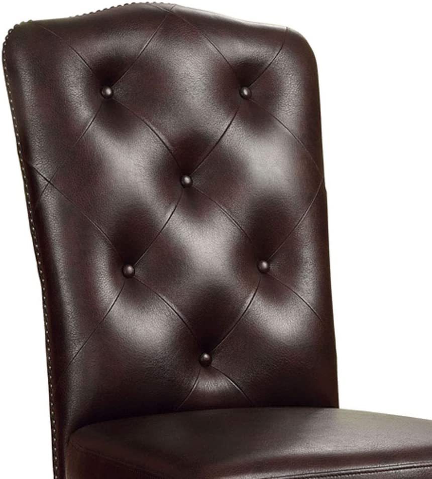 Roland Traditional Padded Leatherette Side Chair, Brown Cherry