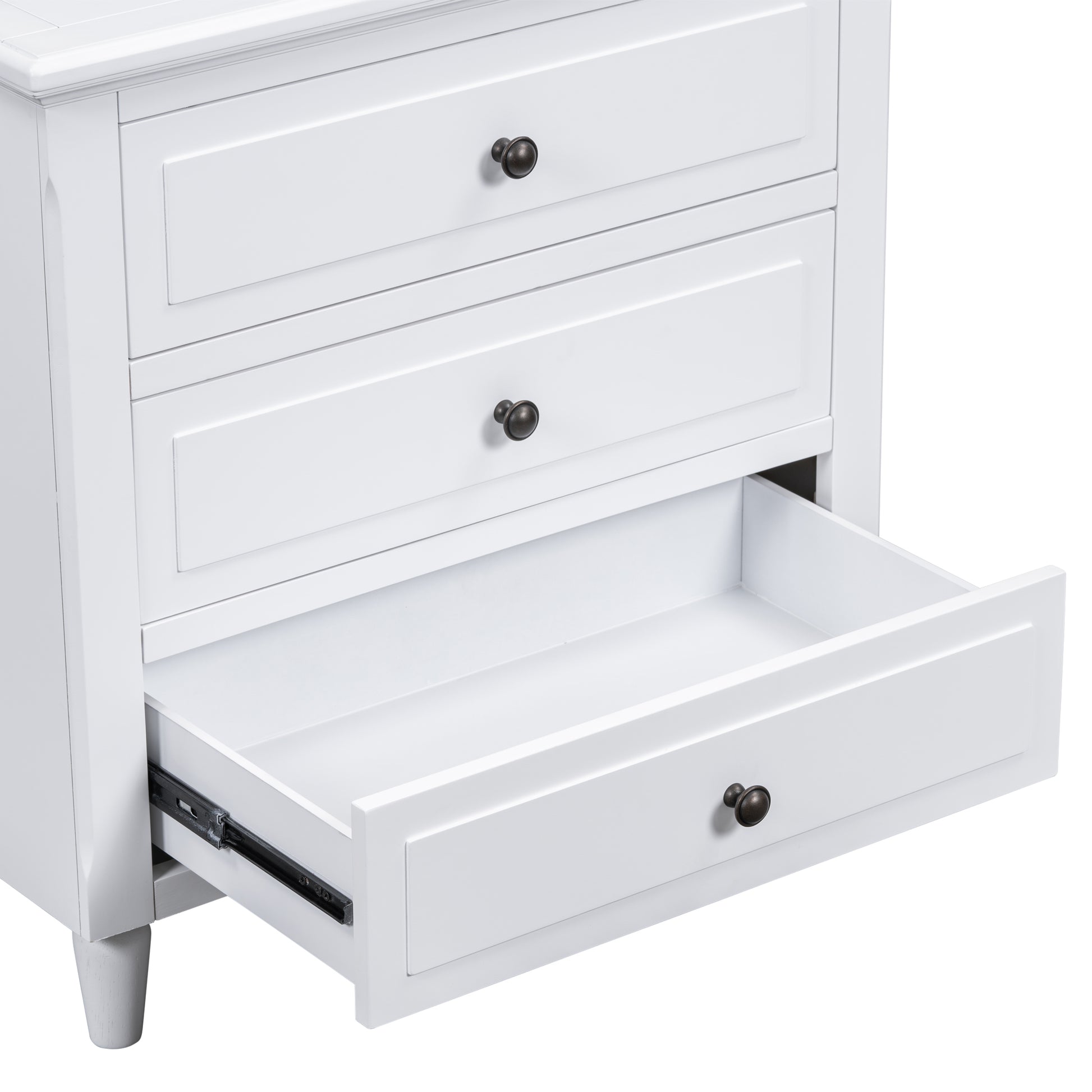 White Glider Nesting Tables with Wood Legs - detail view 5