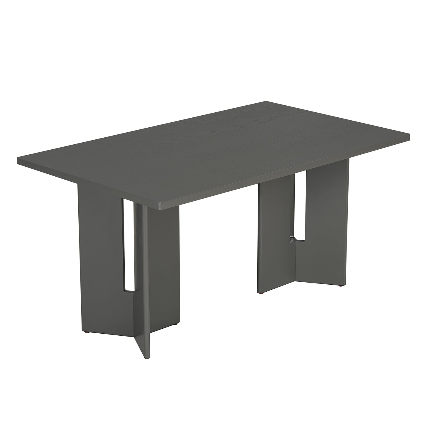 TREXM Farmhouse Wood Dining Table - Gray - detail view 5