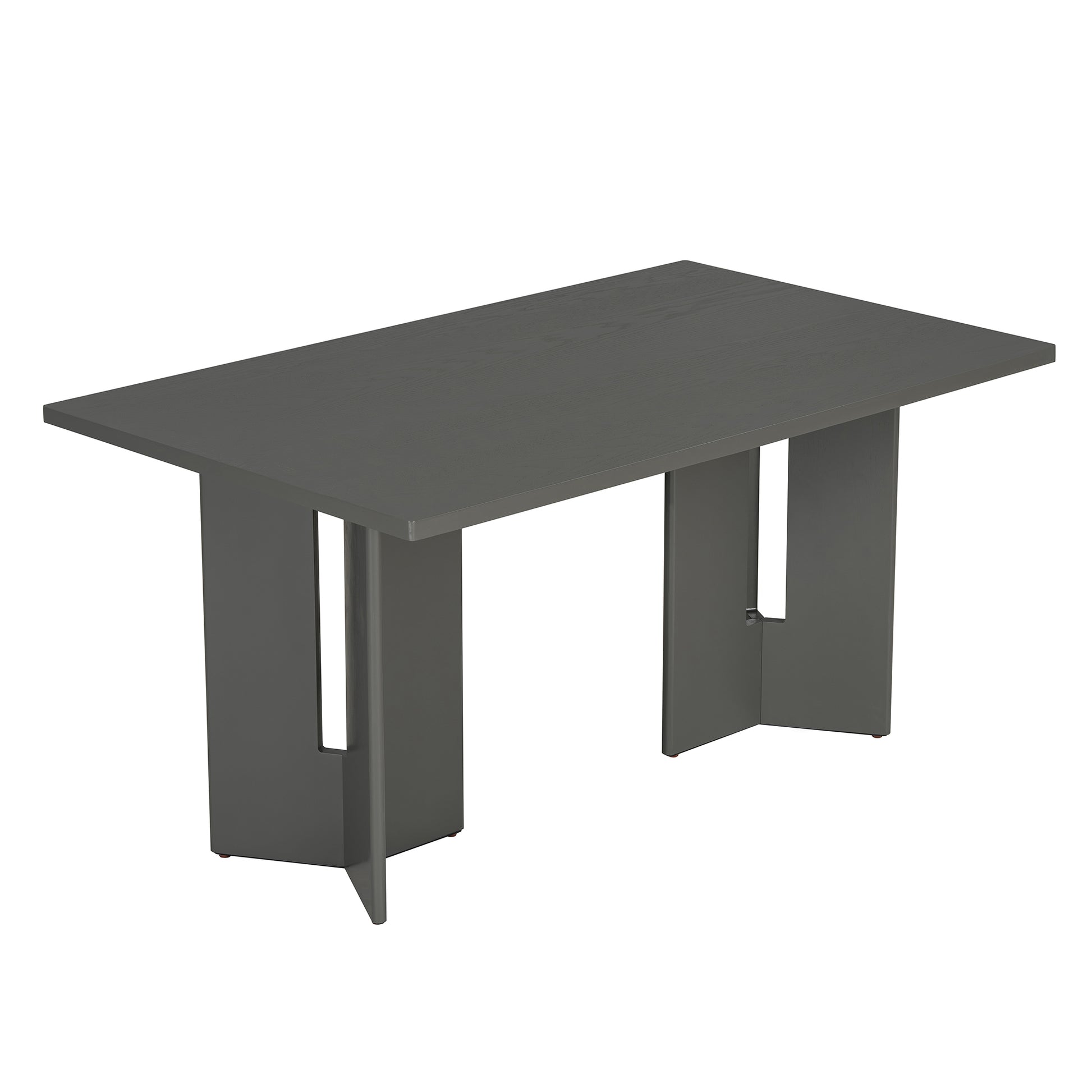 TREXM Farmhouse Wood Dining Table - Gray - detail view 5