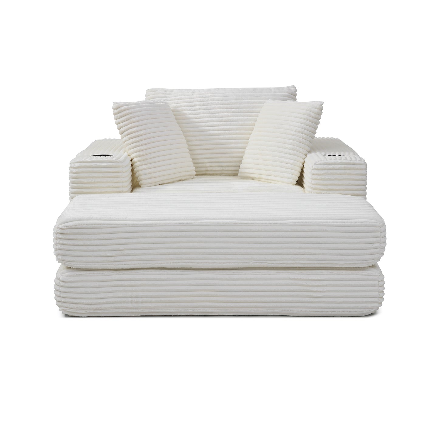 52" Boneless Chaise Lounge Chair Indoor-Oversized Cloud-Like Cozy Comfy Modular 3-in-1 Sofa Bed for Reading - Beige - detail view 7