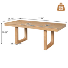 60'-78' Extendable Dining Table, Farmhouse Wooden Kitchen Table with Removable Leaf, Large Expanding Table for 4-8, Natural - detail view 4