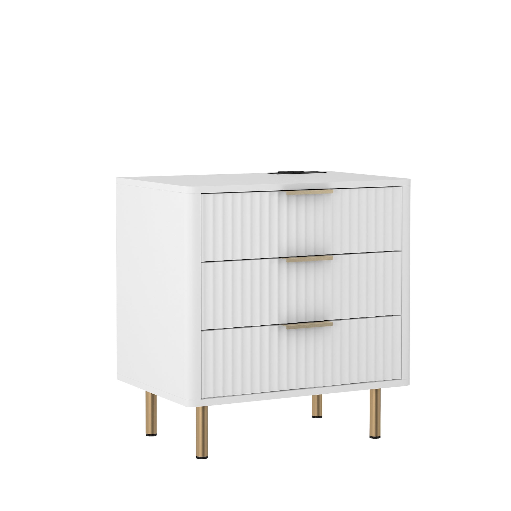 Nightstand with Charging Station - White - detail view 4