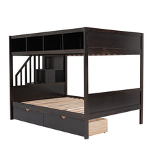 Twin over Full Bunk Bed with Shelfs - Espresso - detail view 6